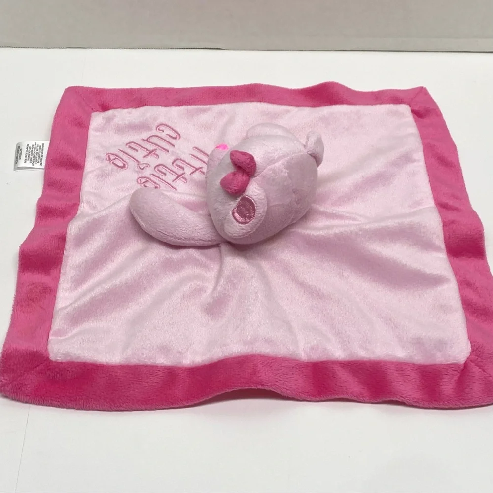 Mini Bean Little Cutie Baby Bear Lovey Security Blanket Pink Satin Trim & Back